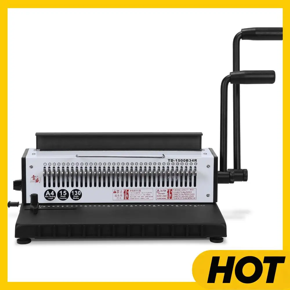 

Многофункциональный дырокол для переплета документов формата А4, 1500B34R, для 15 листов одновременно / 130 листов за раз, для дома и офиса