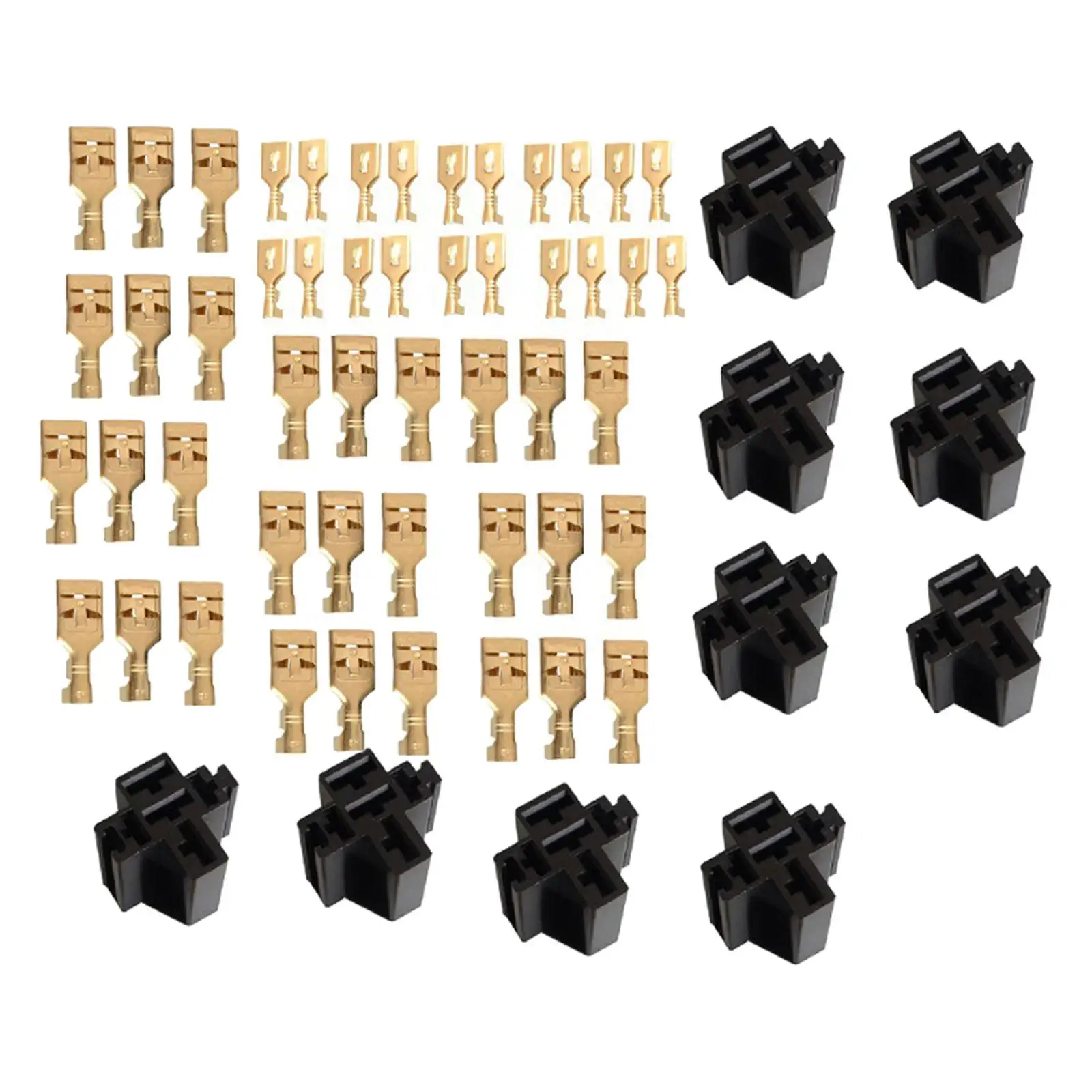 10x 5 Pin Automotive Relay Socket Connector Holders 80A Replacement Parts High Quality Relay Case Holder for Trucks Cars