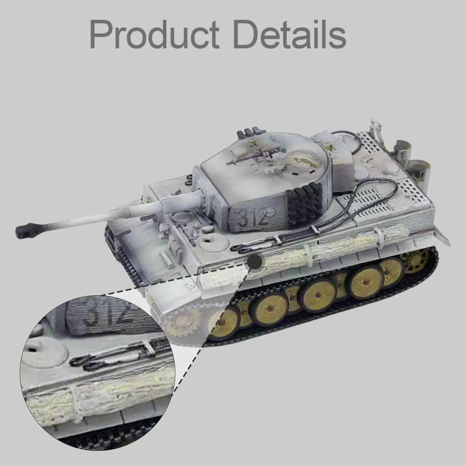 

1:72 Scale Tank Model Children,Multifunctional Desktop Ornament Toys Girls Replace Boys Collection Gifts Gray Sturdy Realistic