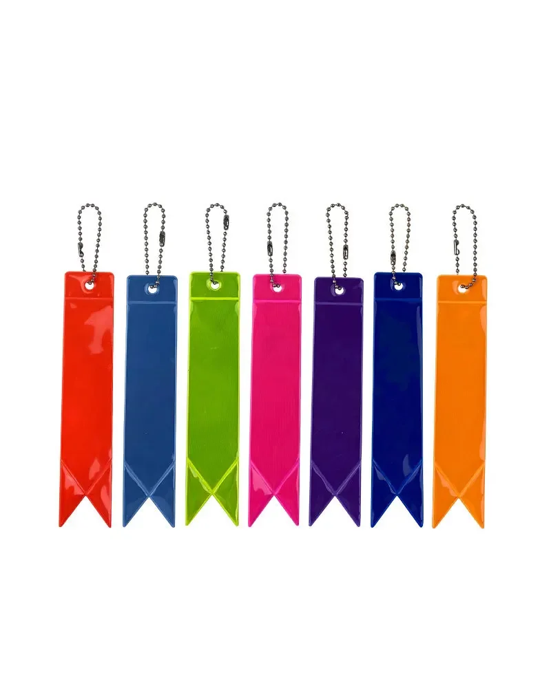 5 unids/bolsa colgante reflectante brillante para niños PVC cinta fluorescente colgante llavero advertencia seguridad en la noche para estudiantes adultos