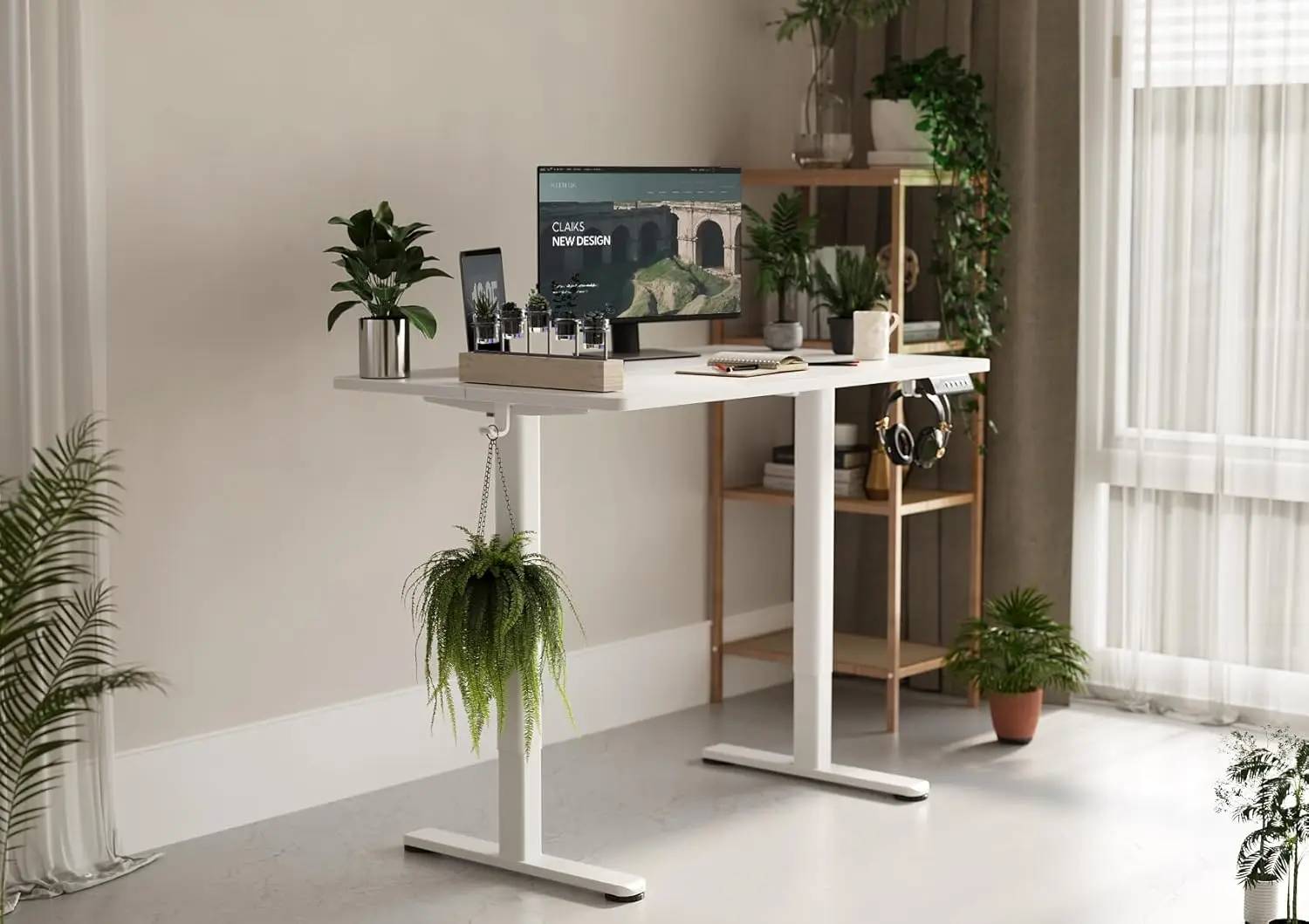 

Standing Desk, Adjustable Height Stand up Desk, 40x24 Inches Sit Stand Home Office Desk with Splice Board