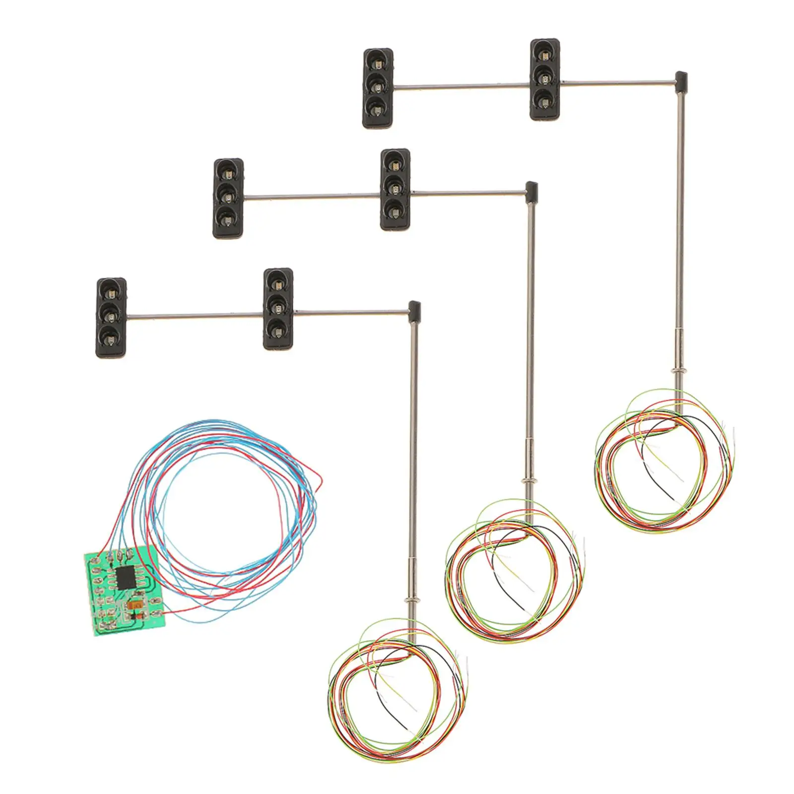 3pcs 70mm Model Traffic Signal Lights 5-6V LED HO OO Train Architecture 4#