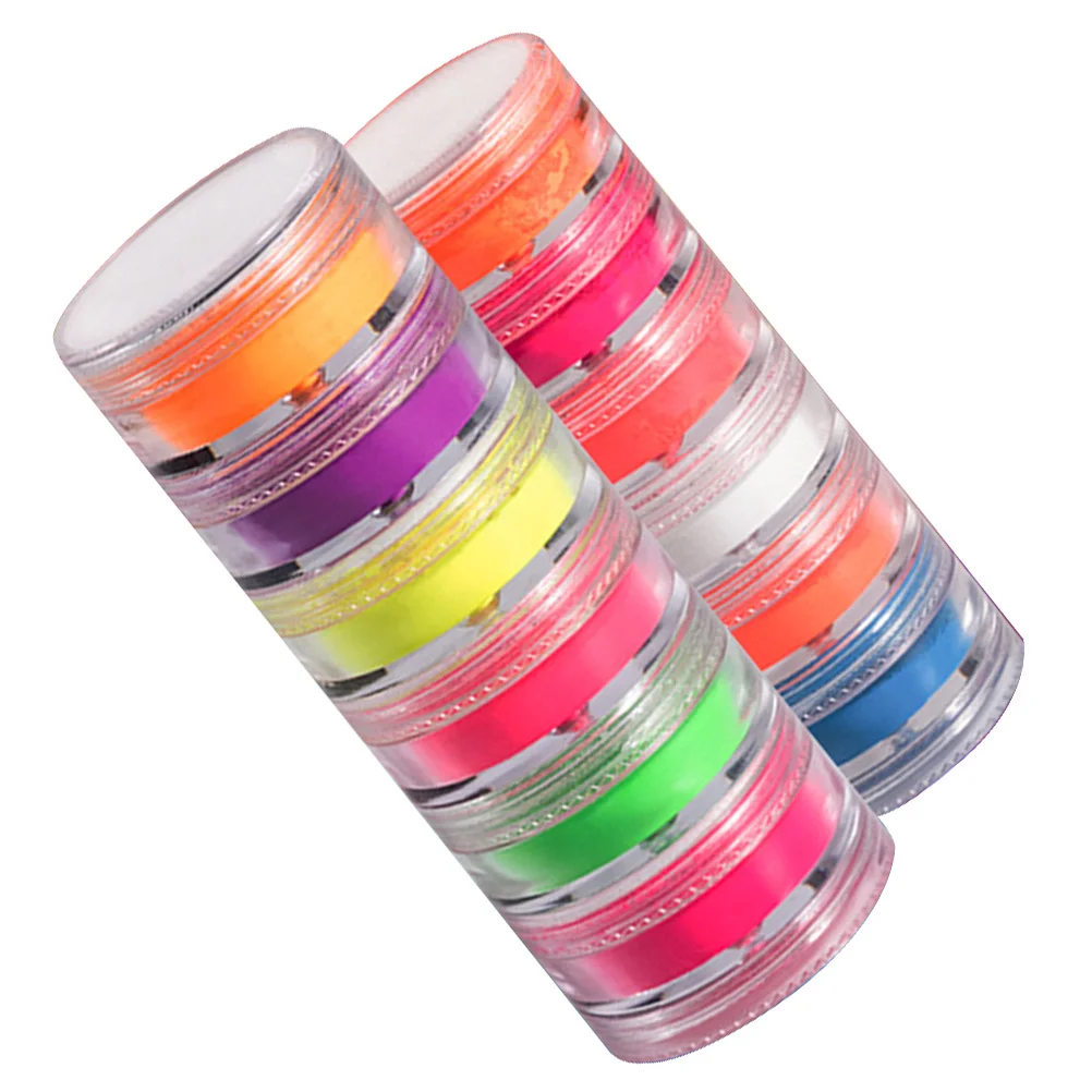 12 caixas de pó de unha cor doce conjunto para manicure uv pigmentos acrílicos poeira unha rosto corpo decoração de cabelo