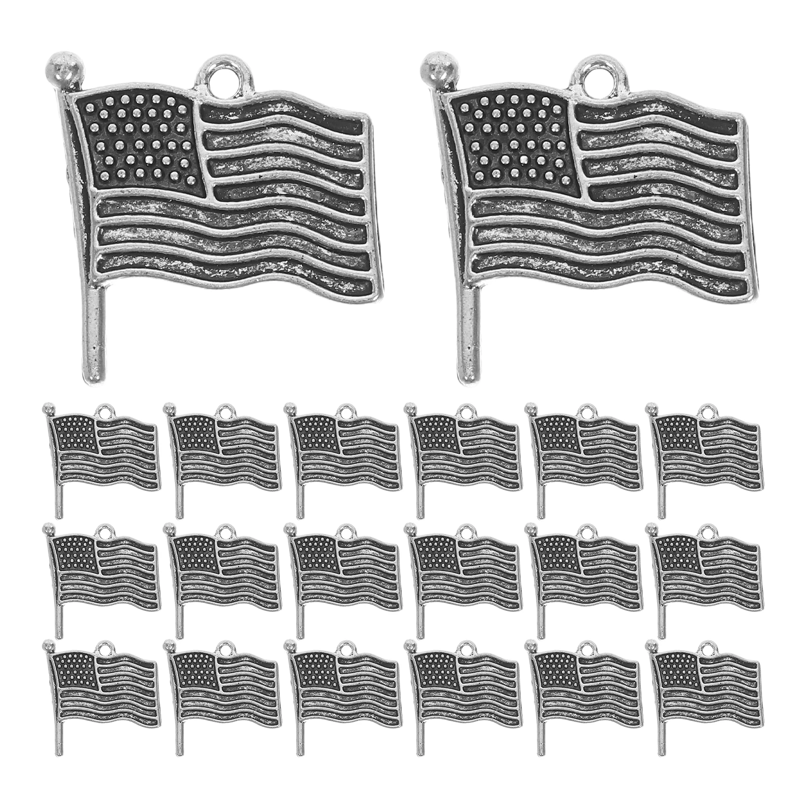

50 Pcs Retro Flag Jewelry Handcraft Bracelet Pendants Accessories Charm Hanging Charms for Anklets