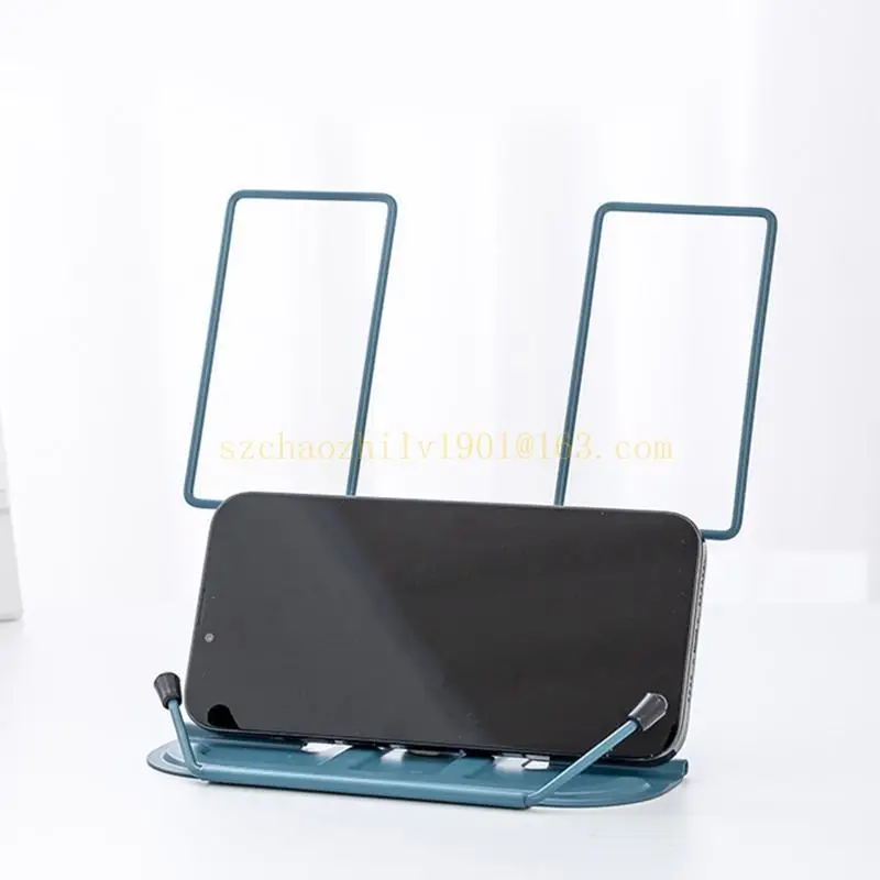 

62KA Adjustable Desk Book Stand Cookbook Holder Portable Bookrest Non-slip Page Clips