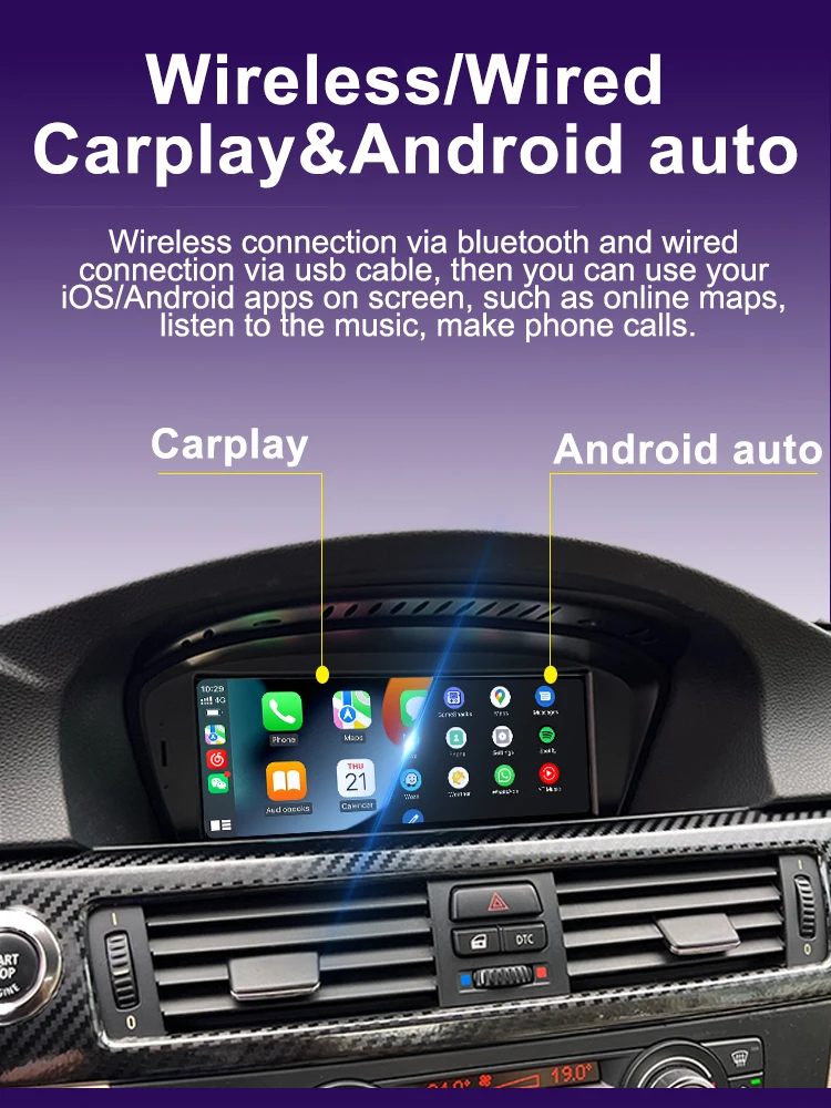 AUTOTOP 8.8" Wireless Carplay Android Auto Car Radio For BMW 3/5 Series E60 E61 E63 E90 E91 CIC CCC Linux Touch Screen YouTobe