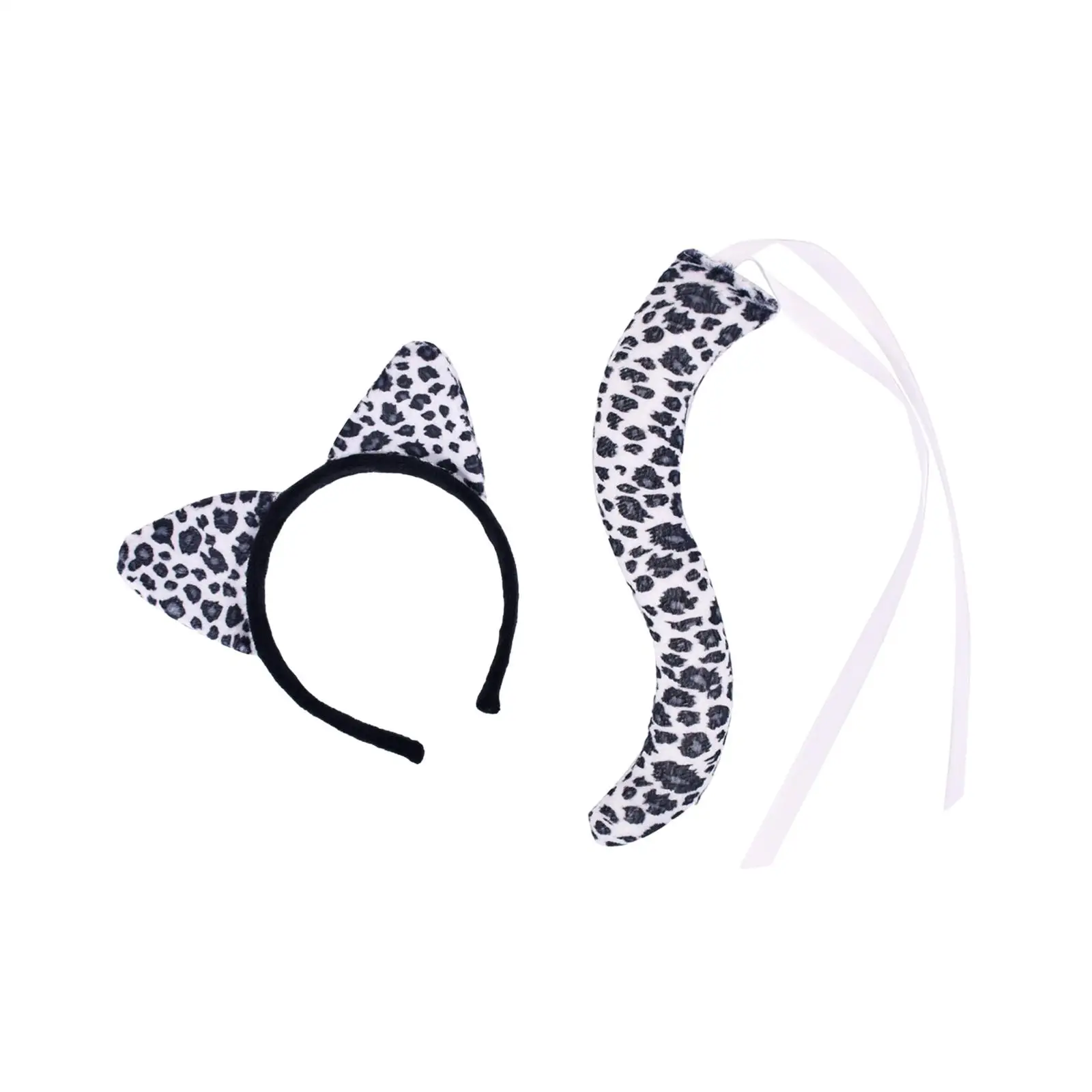Panther Ears and Long Tail Set Costume Props for Party Halloween Masquerade