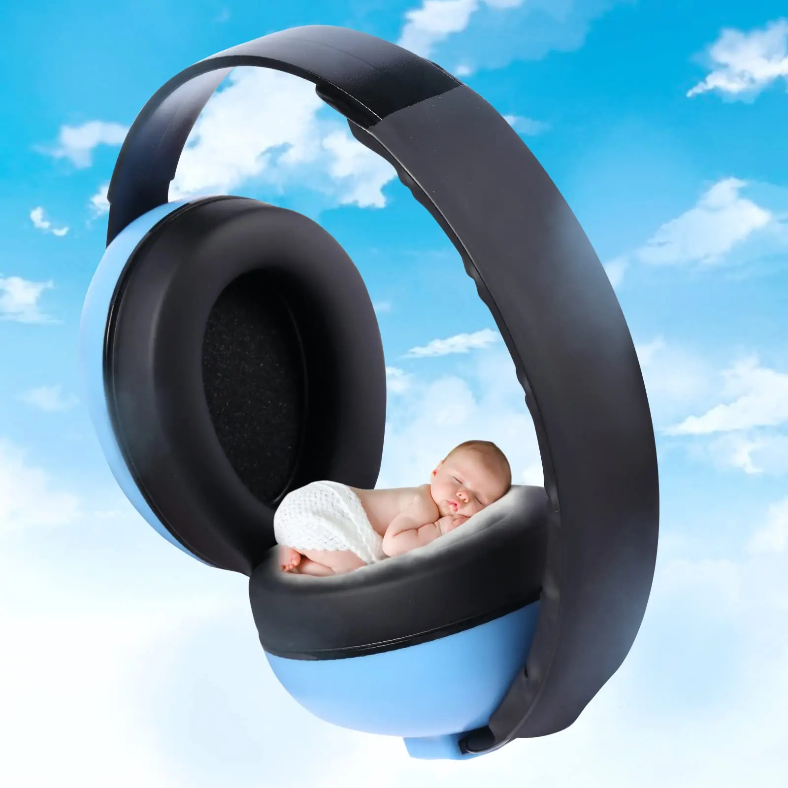 Anti-Lärm-Schlafkopfhörer für Babys, Baby-Gehörschutz, 2-in-1-Ohrenschützer mit umwandelbarem Design, 0 Druck, leicht, verstellbar – Detail 6