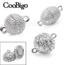 5 Sets Metal Magnetic Connected Clasps Rhinestone Charms Beads Necklace Pendant for Bracelet Jewelry Making DIY Crafts