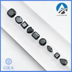Black Moissanite Stones with GRA Certificate 0.5-5.0ct Round/Pear/Oval/Emerald/Heart/Cushion/Princess/Asscher/Marquise Cut