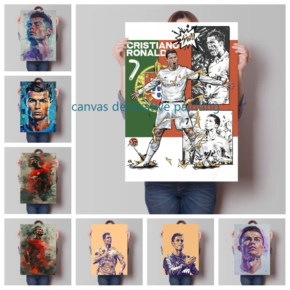 Football Star Cristiano Ronaldo Canvas Painting HD Posters Bedroom Home Decoration Friendchildren's Gift Art Paintings