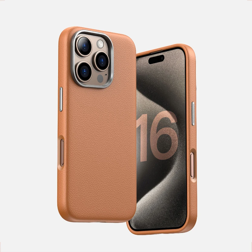 Luksusowe etui biznesowe z PU skóry z magnetycznym zamknięciem do iPhone'a 17 16 Plus 15 14 Pro Max, lekkie, cienkie, kompatybilne z bezprzewodowym ładowaniem Magsafe, odporne na wstrząsy.