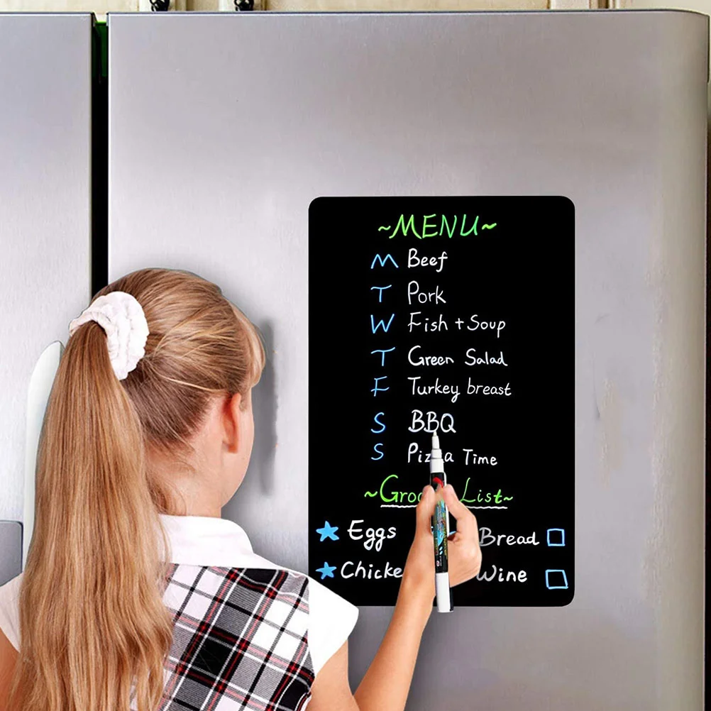 Imagem -04 - Magnetic Blackboard Dry Apagar Frigorífico Adesivos Papelaria Escritório Atração Geladeira Dicas Pads Peel e Criança