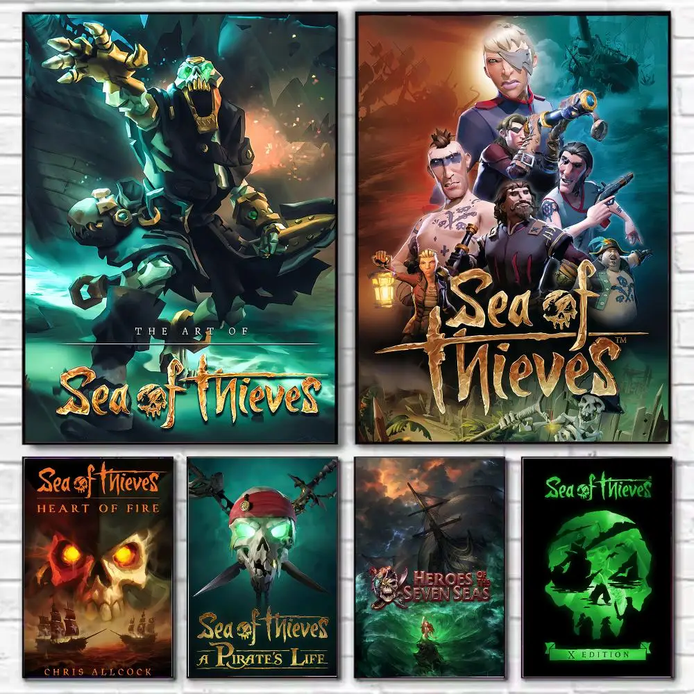 Game S-Sea of Thieves Poster HD Decorative Wall Art Aesthetic Home Decor for Living Room Bedroom Café Office Modern Stylish Gift