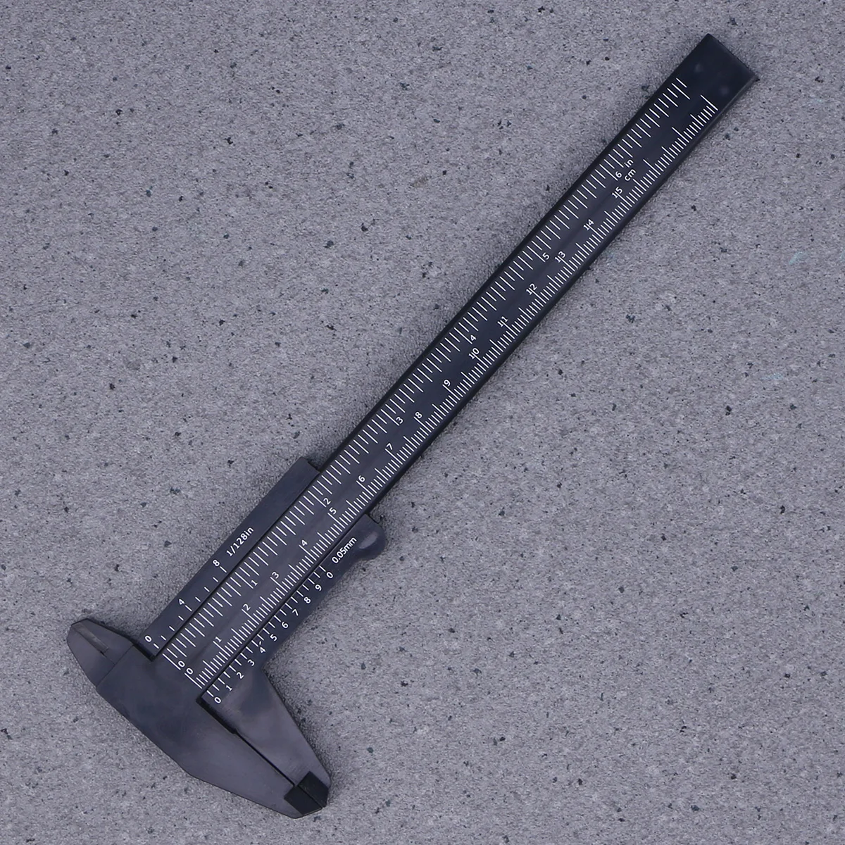 

150mm 0.5mm Mini Caliper Metric Plastic Portable Sliding Pocket Caliper Ruler Measuring Tool (Black)