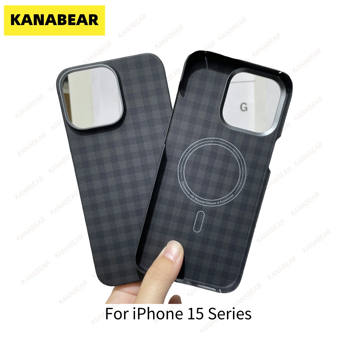 KANABEAR Suitable for iPhone 15 Kevlar Magnetic Phone Case 15pro Apple 15promax aramid fiber protective case new model