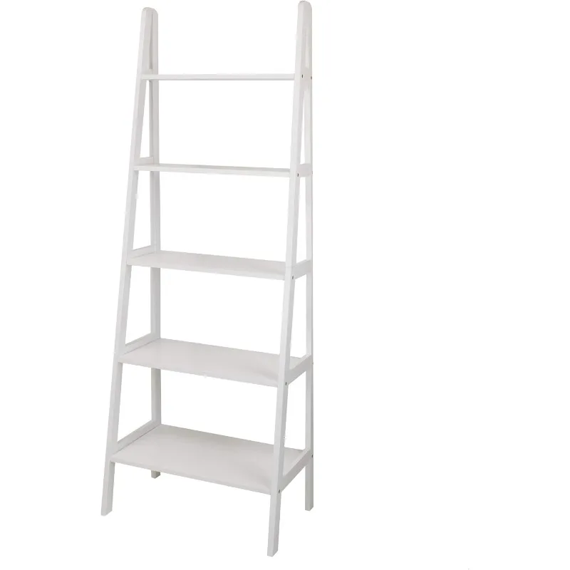 Solid Wood 5-Shelf Ladder Bookcase, 24.75