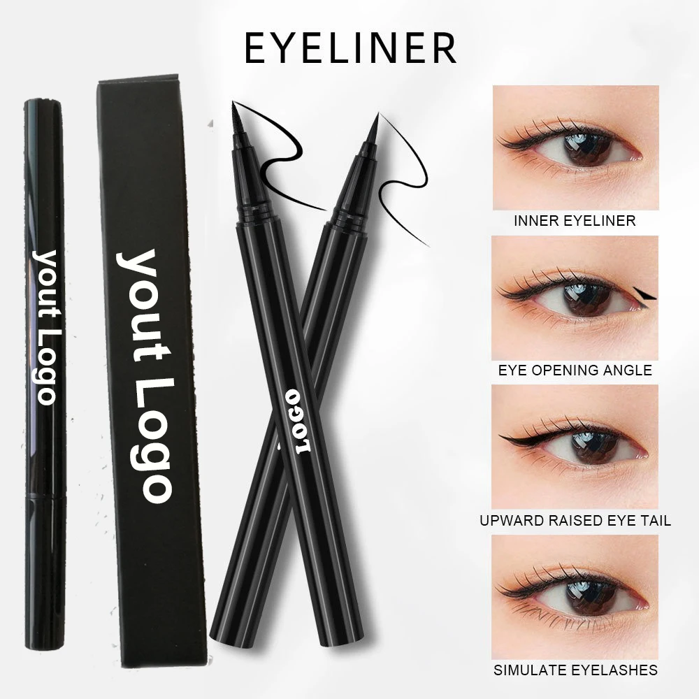 Waterproof Sweatproof Long Lasting Eyeliner Liquid Pen Smudge Proof Makeup Not Fade Private Label Custom Logo Vegan Wholesale