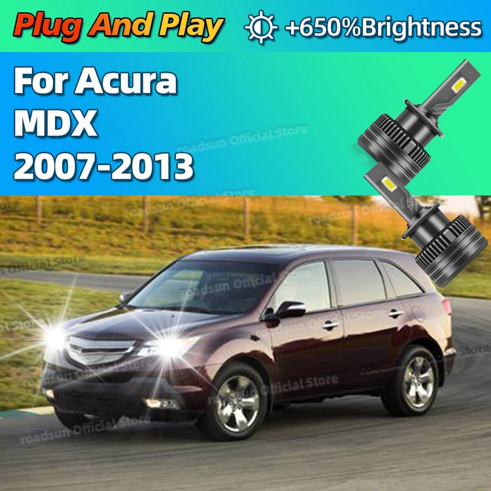 

2Pcs LED Headlights HID D2S Auto Lamp 6000K Bulbs Plug&Play 12V For Acura MDX 2007 2008 2009 2010 2011 2012 2013 with Fan