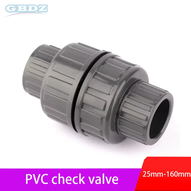 1Pcs PVC One Way Non Return Check Valve 25,32,40,50,63,75,90,110,160mm Metric Solvent Weld Pressure Pipe Fitting Aquarium Garden