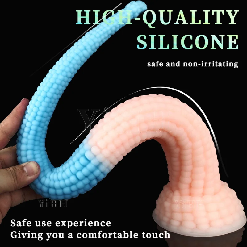 Super Long Anal Plug for Men and Women, Luminous Dildo with Suction Cup, Big Dick, Anal Sex Toy for Beginners Adults Toys