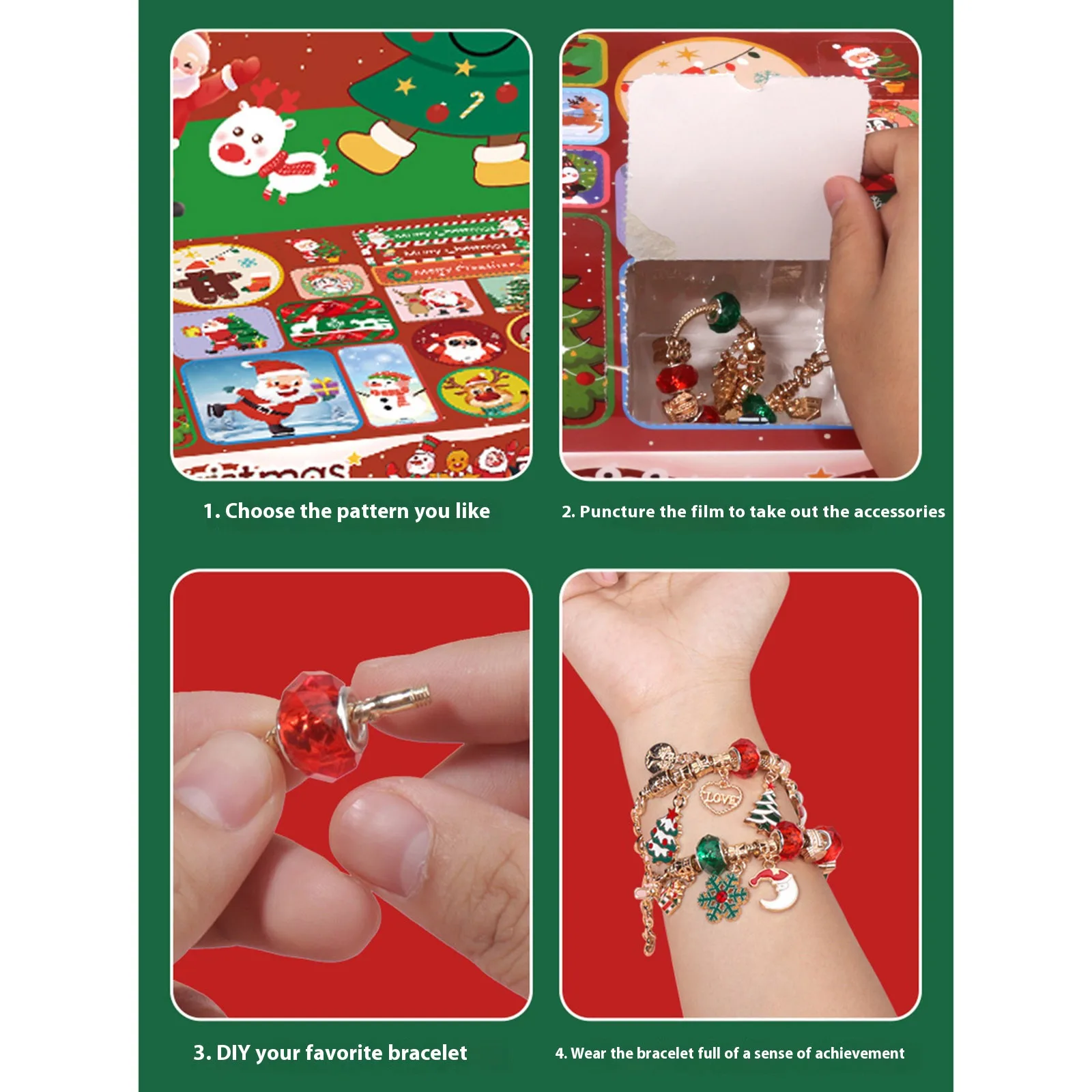 Kookwekker Digitale dubbele kerstarmband Gat Muziek Diy Ketting Kralen Sieradendoos Kinderspeelgoed Kinderen Zandloper Set