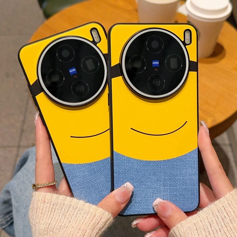Cloth big-eyed  Case For VIVO X100  X200 Ultra Pro Mini Color Contrast Cute Cloth Pattern Protection Cover For VIVO X200S