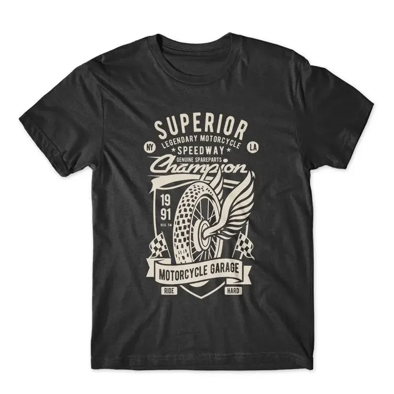 Superior Motorcycle Garage T Shirt 100 Cotton Premium New