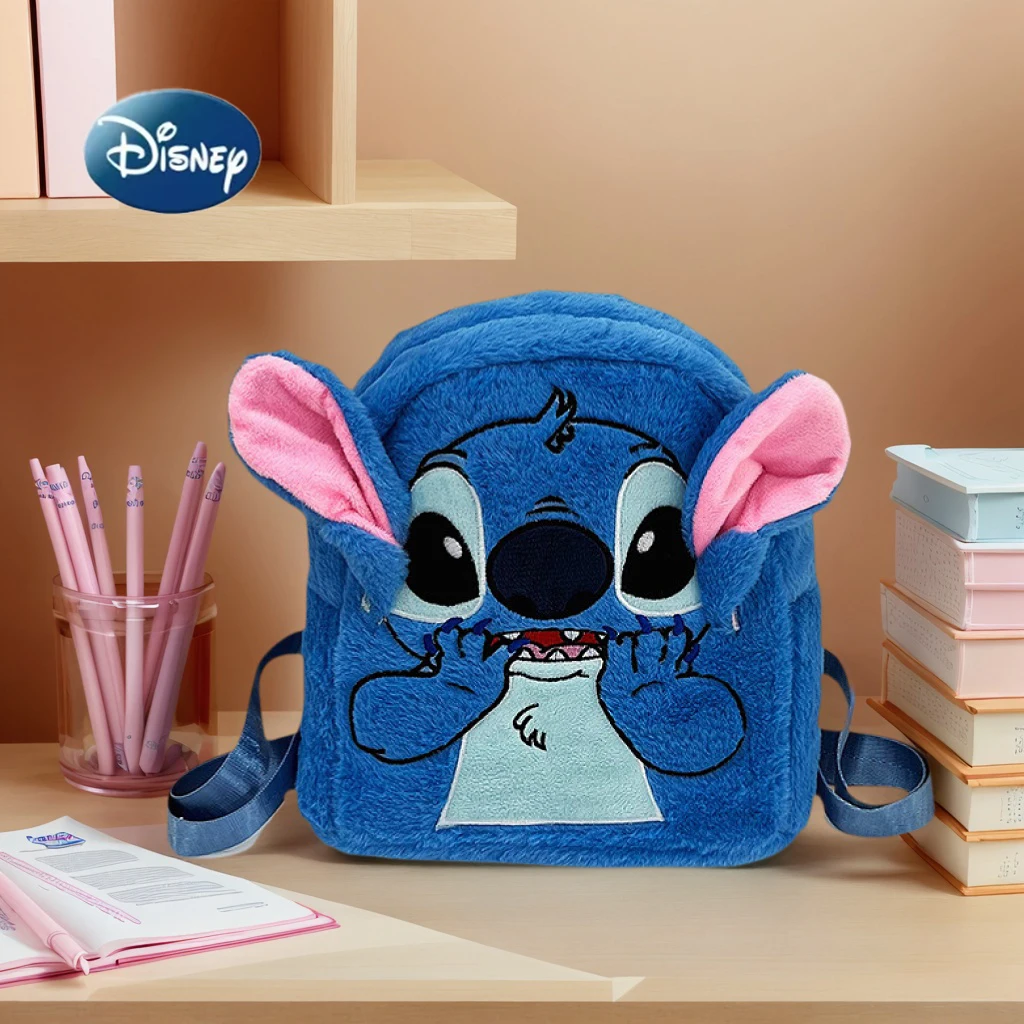 

2025 New Disney Children's Backpack Cute Plush Stitch Cartoon Backpack For Kids Gifts Unisex