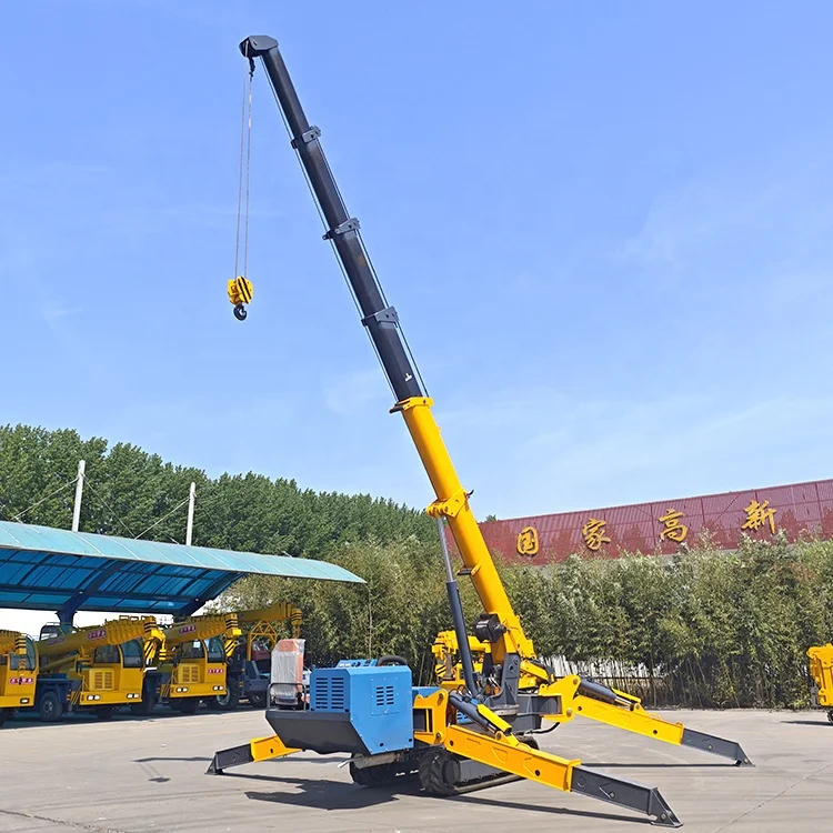 Diesel Power Telescopic Boom Hydraulic Lifting Crane Mobile Spider Crane Mini 5 Tons Spider Crawler Crane