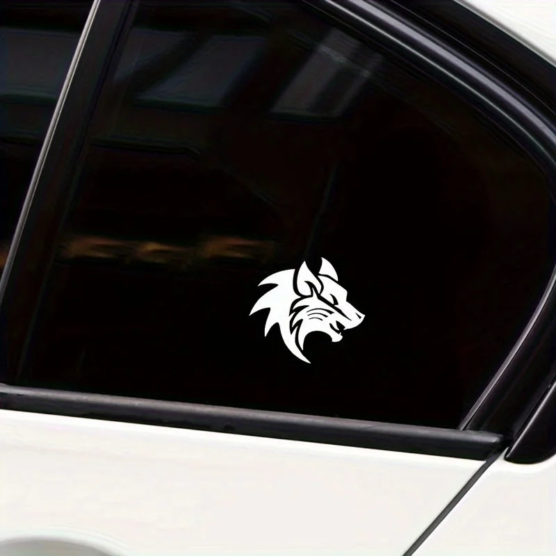 1 шт., крутая наклейка с силуэтом головы волка, подходит для дорожного багажа, столов, косметических чехлов, настенного искусства и декора «Человек-пещера»