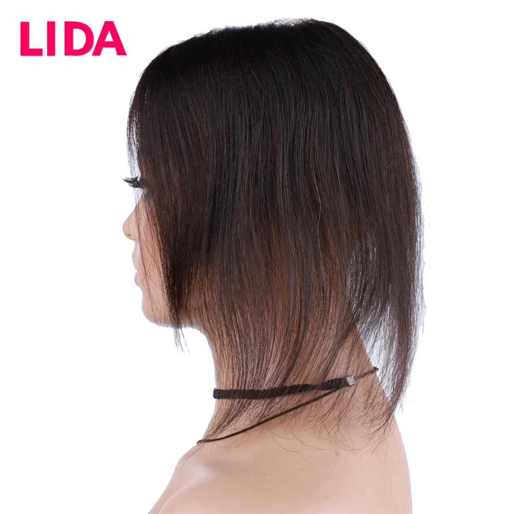 Base de seda recta para mujer, Topper con Clips de 4 pulgadas, línea de cabello de encaje hecha a mano, cabello humano chino Remy, 14 pulgadas