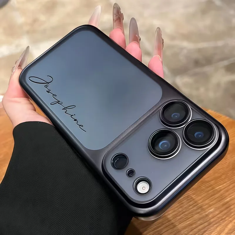 Funda de lujo personalizada con nombre firmado PC duro esmerilado para iPhone 17 16 15 14 13 12 Pro Max cubierta protectora 3
