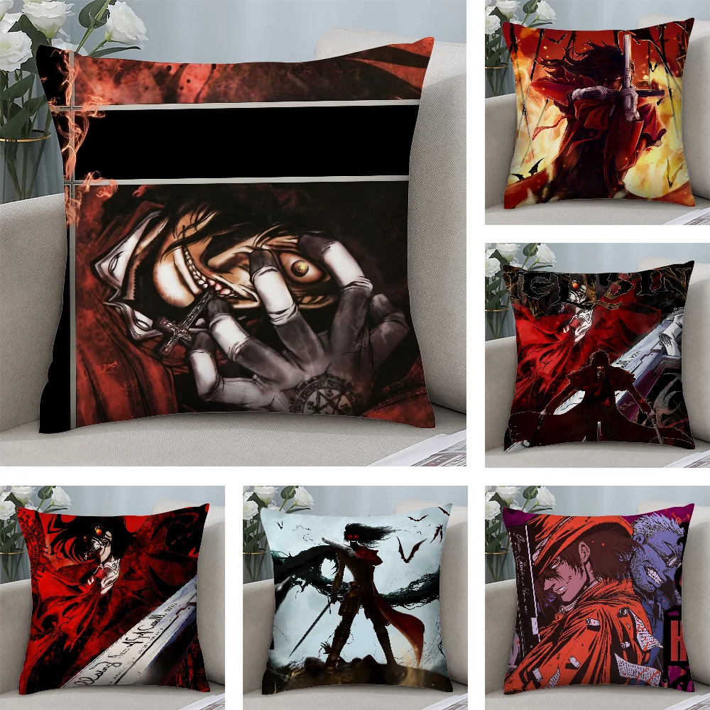 

Alucard H-Hellsing Anime Pillow Case Short Plush Pillow Covers Sofa Decorative Gift Home Double-sided Printing Cushion Cover