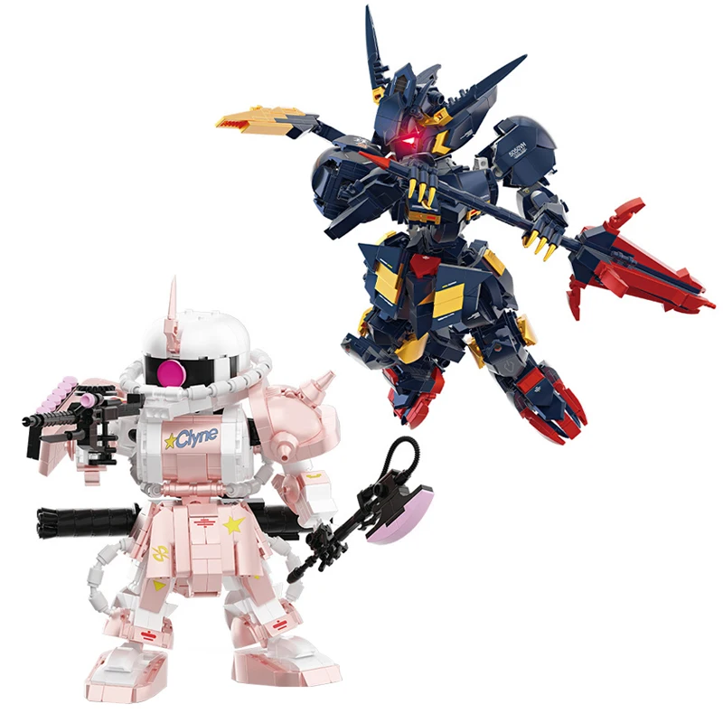 

IN STOCK MOC Technical Barbatos Lupus Mecha Building Blocks Assembling Pink Robot Model DIY Toys for Boys Birthday Gift Set
