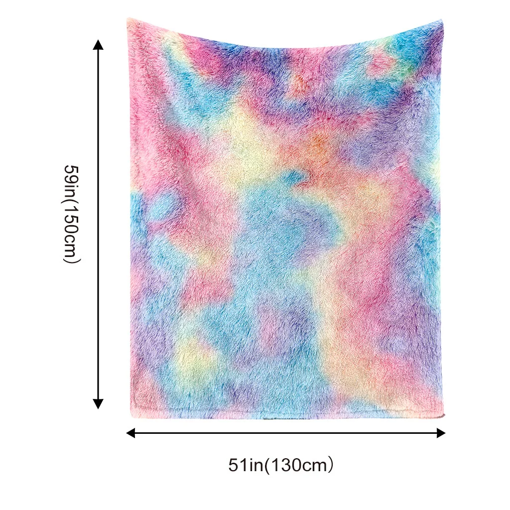 Flanell-Überwurfdecke, 2D-gedrucktes abstraktes Regenbogen-Design, weich, leicht, für Sofa, Bett, Büro, Reisen, ganzjährig waschbares Geschenk