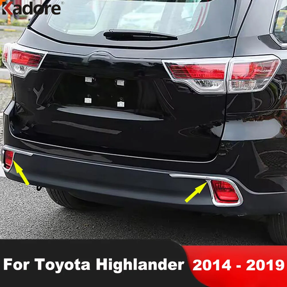 

For Toyota Highlander 2014 2015 2016 2017 2018 2019 Chrome Car Rear Fog Light Lamp Cover Trim Foghlight Frame Trim Accessories