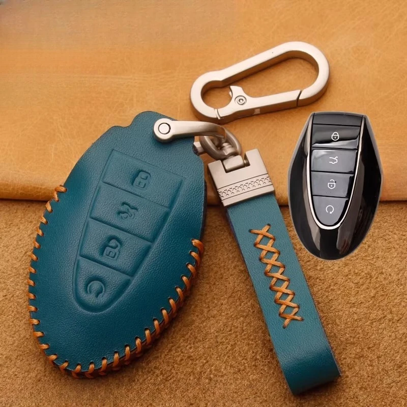 For Geely Emgrand 2026 All inclusive leather key case bag Specialized remote control protective case key chain