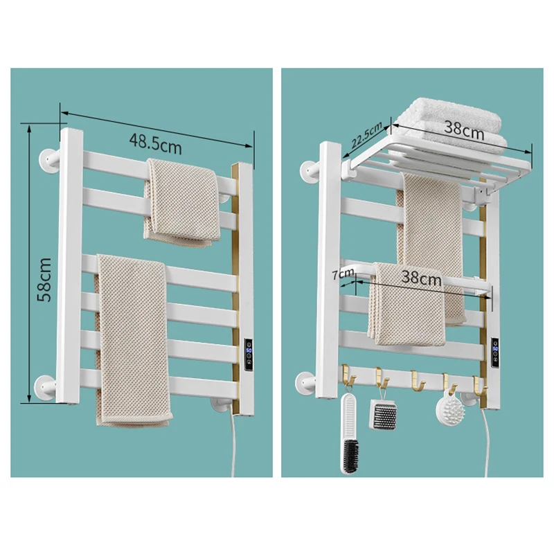 Porte-serviettes électrique avec contrôle de la synchronisation et température réglable, chauffe-serviettes, accessoires Smart Home, facile, support T1