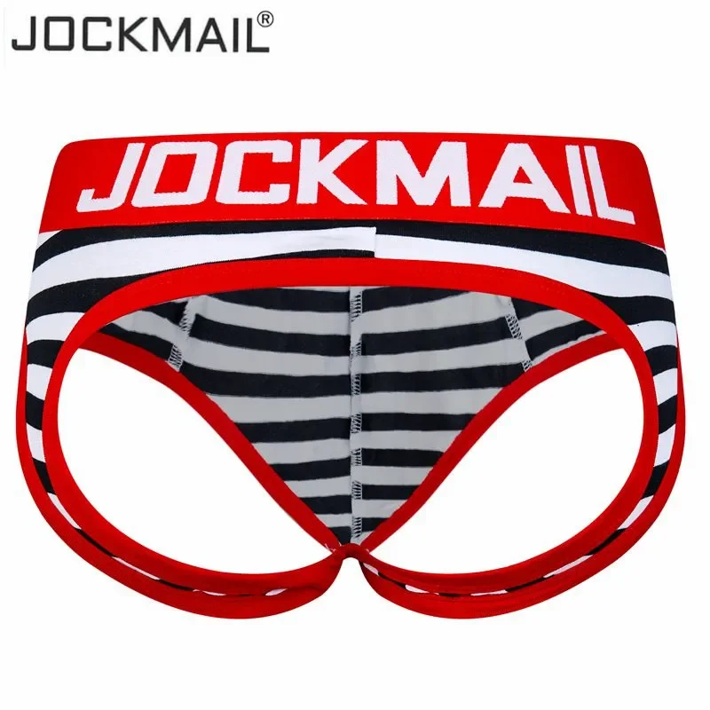 JOCKMAIL Sexy Men Underwear BOTTOMLESS Briefs Men Thong G-strings Tanga Short Underpants Gay Male Underwear Open Backless Crotch