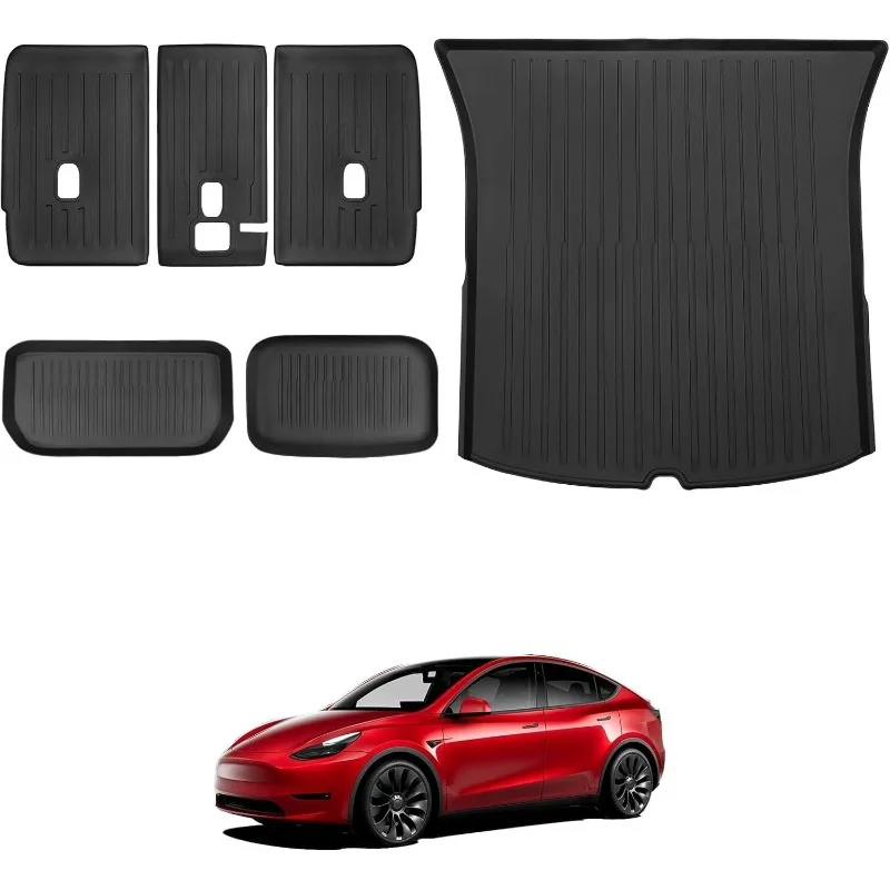 

US 2024 Newest Tesla Model Y All-Weather Waterproof Rear Trunk Mat TPE Anti-Slip Frunk Rear Cargo Liner Second Row