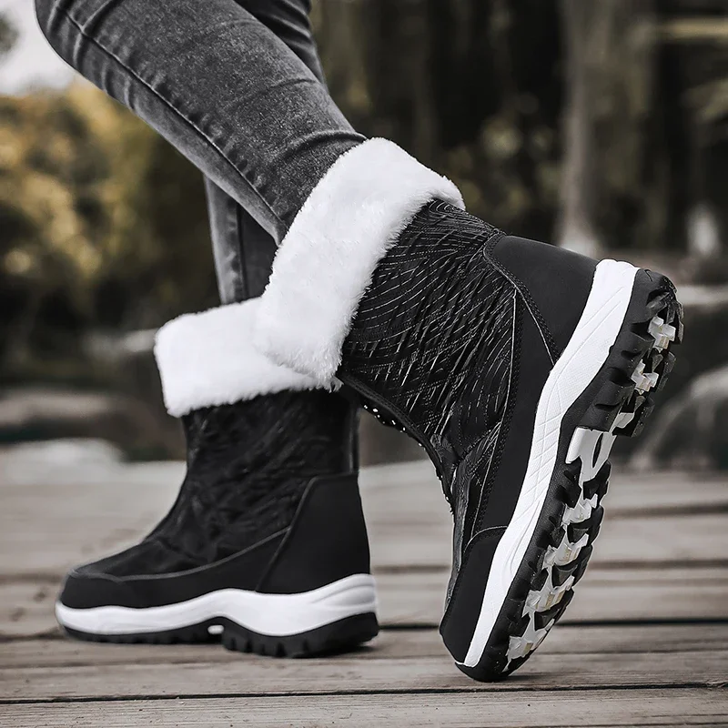 2024 Women Ankle Boots Platform Fashion Cotton Shoe Outdoor Warm Ankle Boots Lightweight Plush Casual Boots Women's Shoes