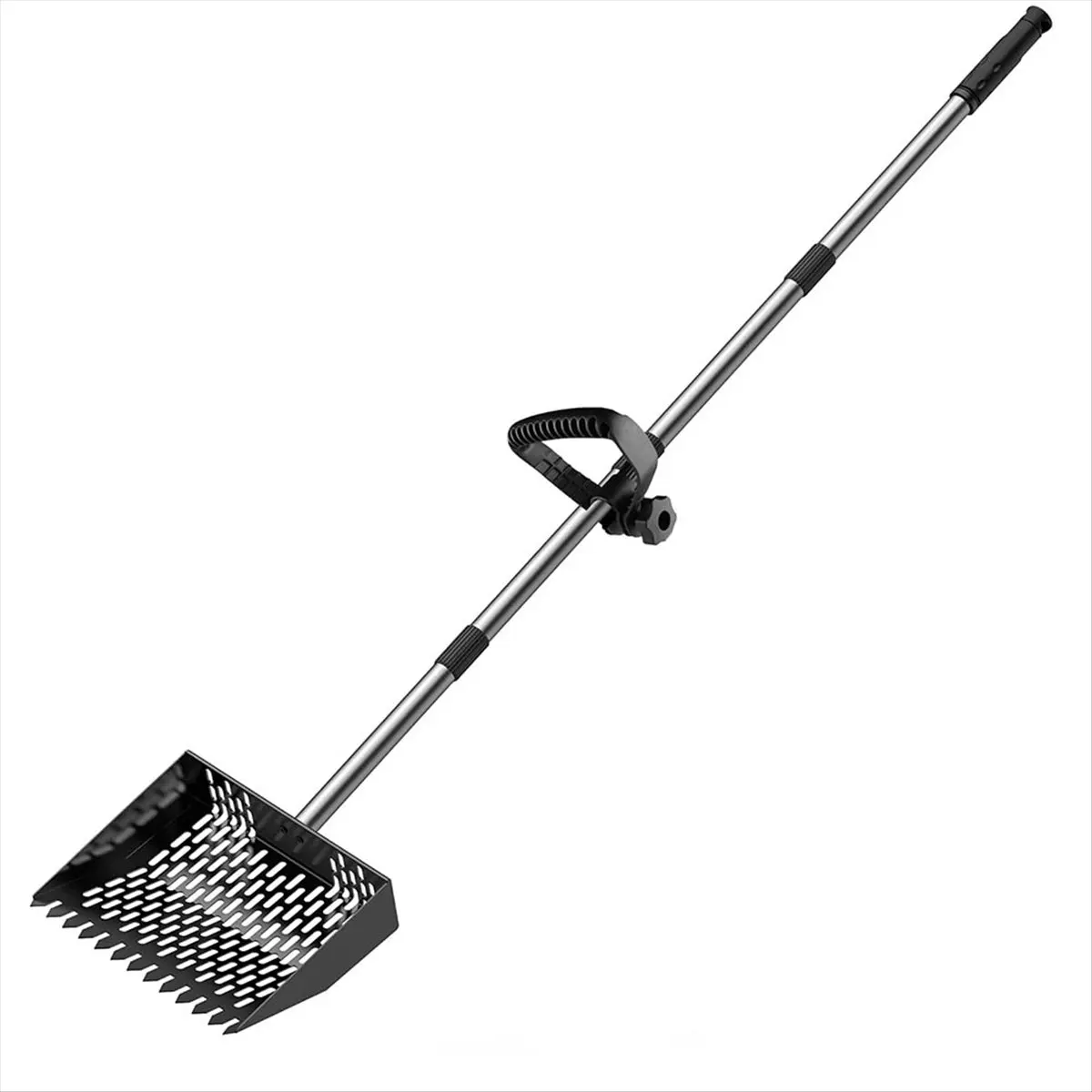 A45I Chicken Poop Scooper,Scoop Shovel 10 Inches Sand Sifting Shovel with 35inch to 62inch Adjustable Stainless Steel Handle