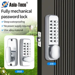 Mechanical Combination Lock Anti Theft 11 Code Lock Keyless for Bidirectional Gate Wooden Door Office Use Entry Door Handle Lock