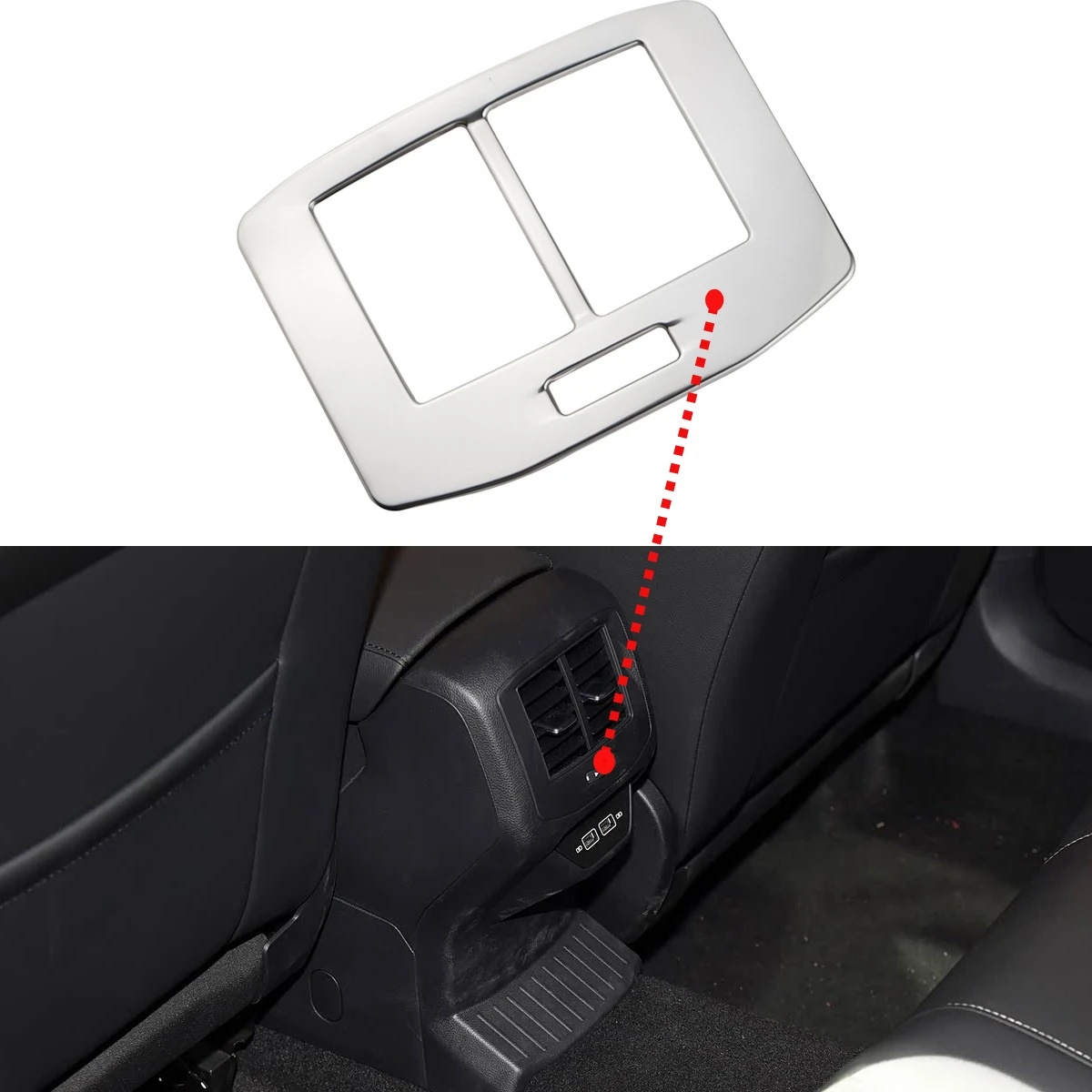 Rear Air Vent Trim for Volkswagen T-roc Troc 2017-2022 Back Seat Vent Bezel Rear Vent Panel Frame Interior Accessories
