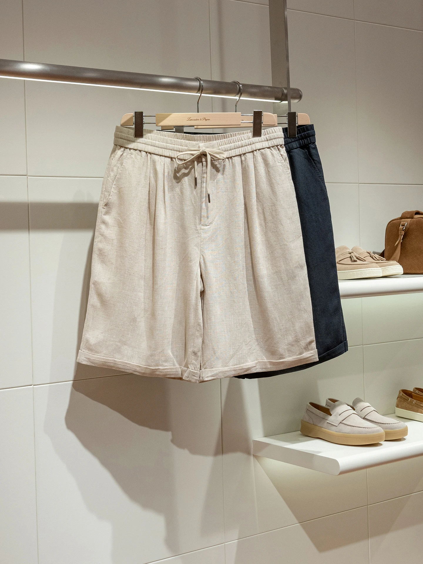 Men's Casual Linen Shorts Breathable Comfortable LP Edition Lyocell  Cool Sensation Straight Leg Pants Five Parts