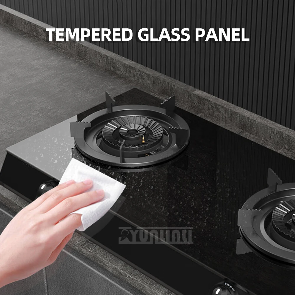 إصدار 2025 من موقد المطبخ الموفر للطاقة Estufa De Gas Para Cocina موقد غاز مزدوج من الفولاذ المقاوم للصدأ Gaskocher