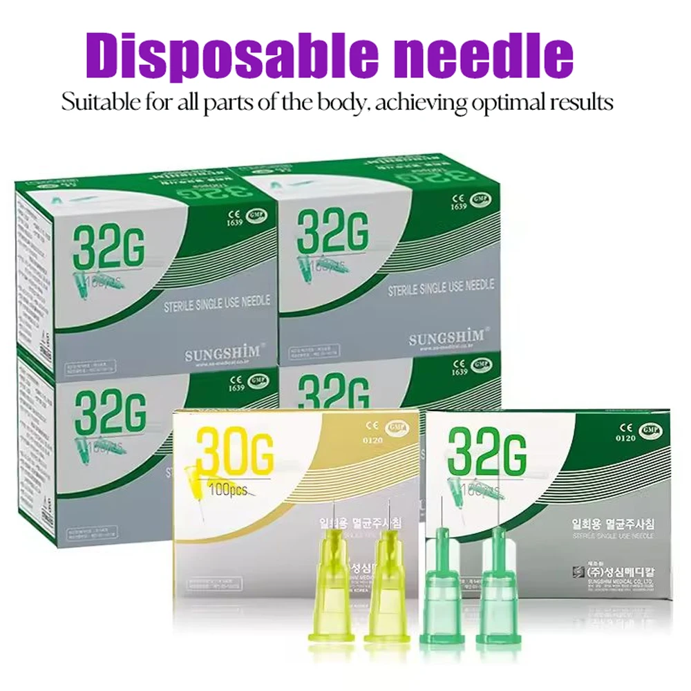 18G-34G painless needle Piercing Transparent Syringe Injection glue Clear Tip Cap Pharmaceutical injection needle 1.5/2.5/4/6mm