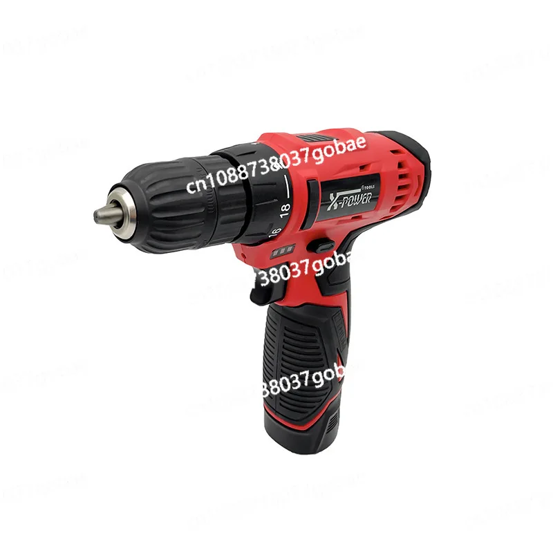 12V Lithium Battery Charging Hand Drill, Two-speed Impact Drill Set Combination Tool Electric Screwdriver Impact Drill