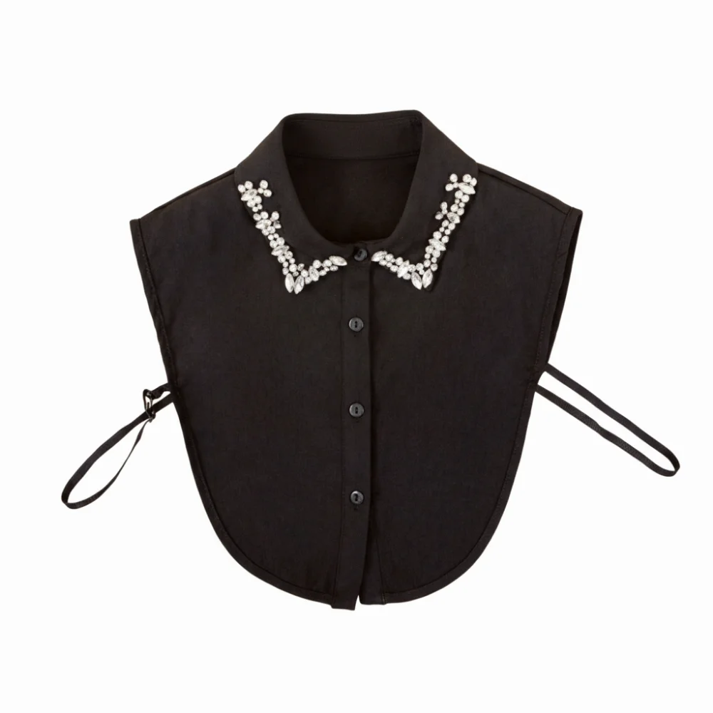 

Fashionable Item Korean Fashion Fake Collar Rhinestones Elegant Detachable Collar Lace Easy Hand Wash Shirt Collar Party Wear